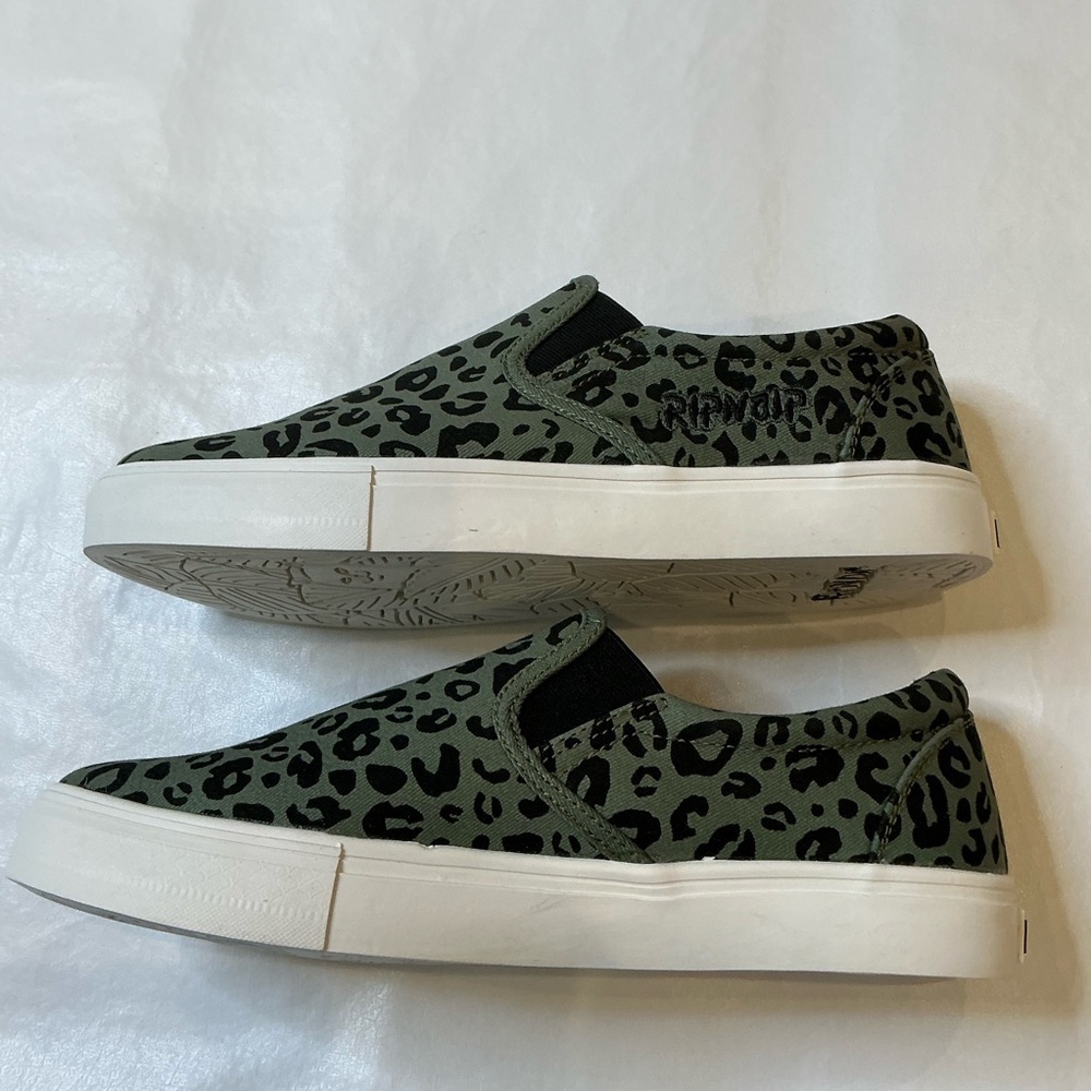 RipNDip Leopard Print Slip-On Sneakers Black and Green Size 8 - Picture 6 of 12